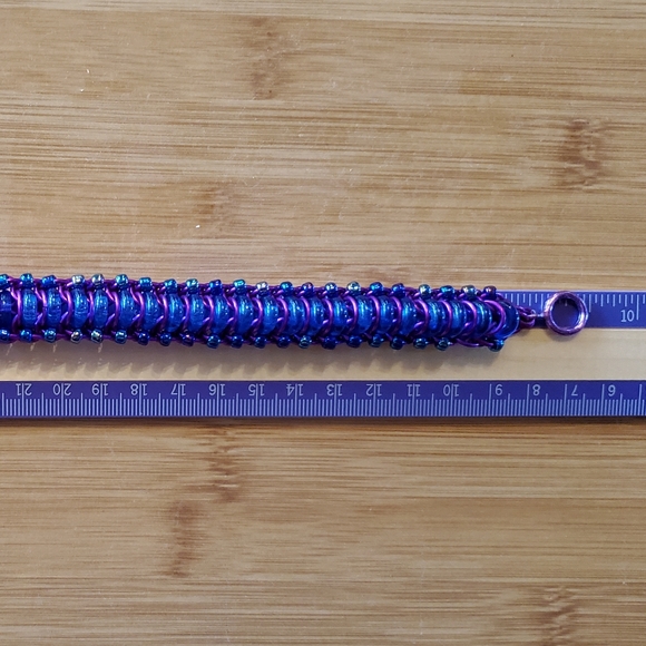 Handmade Chainmail Bracelet Violet Blue Unisex - Picture 6 of 7